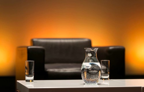Glasses and carafe with water