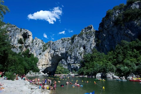 Beach on the Ardeche river