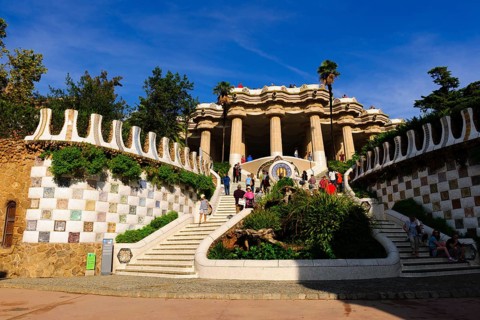 Portico with a monumental staircase