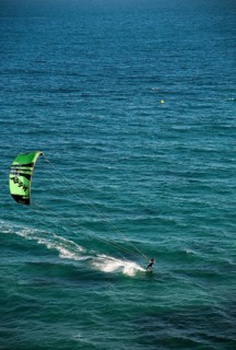 Kitesurfer at the Playa Arenal Bol beach of Calpe