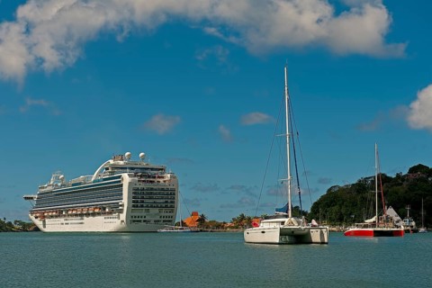 Cruise ship in Castries harbour