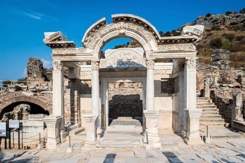 Temple of Hadrian with a restored gable