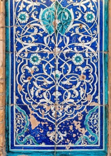 Tiled mosaics at Mausoleum of Makhmud Pakhlavan