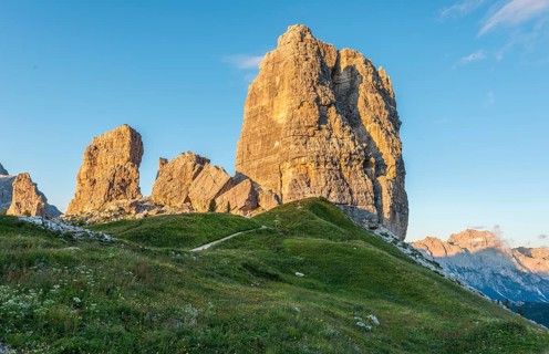Cinque Torri with blue sky