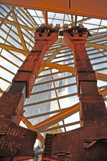 9-11 Memorial Museum Tridents steel structures of the destroyed Twin Towers