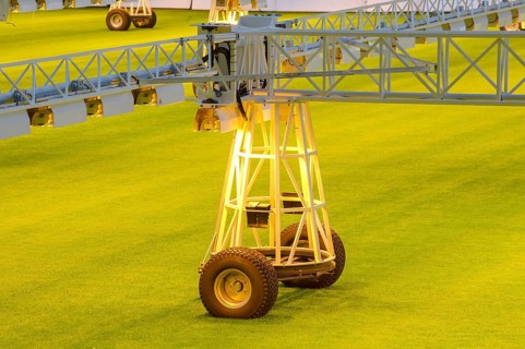 Part of a lawn lighting system to improve the grass quality
