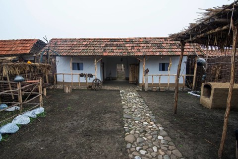 Traditional houses in the chechen cultural village