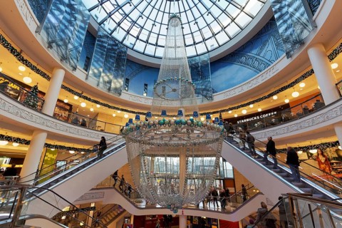 Shopping mall with Christmas decoration