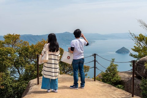 Tourists at Mount Misen