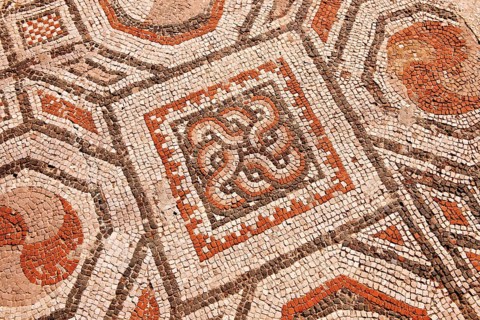 4th century geometric floor mosaic from the late Roman Jewish synagogue of Sardis