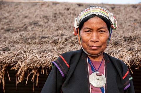 Traditionally dressed woman from the Akha people
