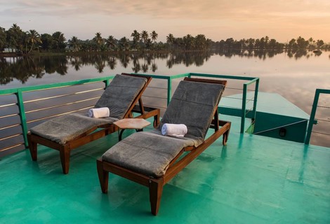 Deck chairs on a deck