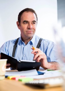 Businessman checking his schedule