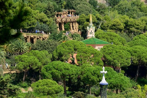 Parc Guell with the spiral ramp