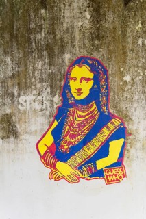 Leonardo da Vinci's Mona Lisa wearing an Indian Sari from the series Guess Who