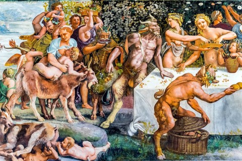 Banquet with lustful faun