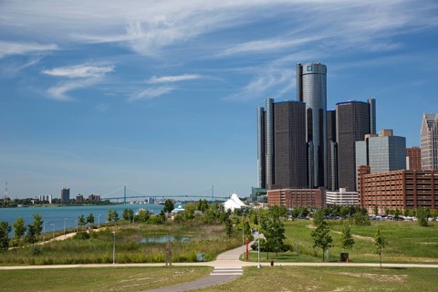 The Renaissance Center and General Motors' headquarters