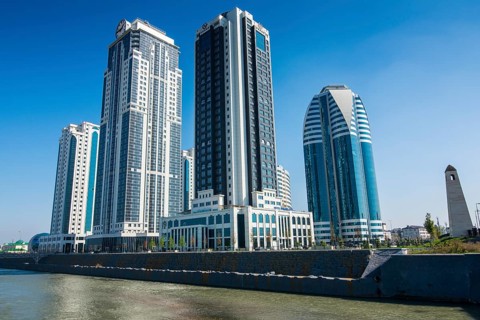 Modern business towers downtown