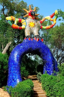 Colorful sculpture in the Giardino dei Tarocchi or Garden of the Tarot