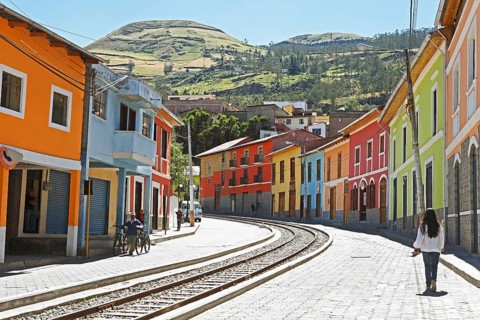 Eloy Alfaro street with tracks