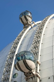 Sky View view cabins on the dome of the event arena Ericsson Globe