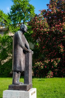 Max Planck statue in front of the Humboldt University