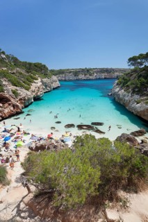 Bay and beach of Cala d'es Moro in Cala S'Almonia