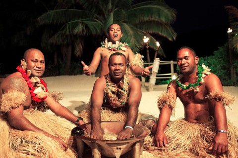 Men taking part in the Kava Ceremony