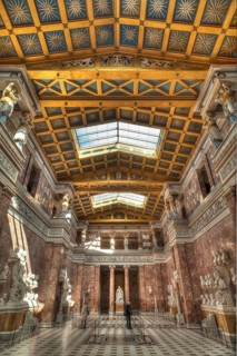 Walhalla Temple interior view to the loft with the caryatids and the busts