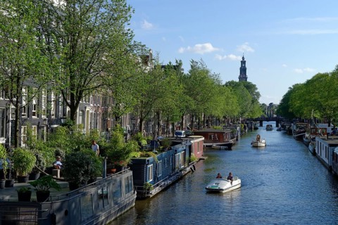 On the Prinsengracht with the Westerkerk