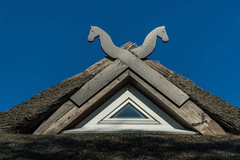 Typical wooden gable of a thatched roof