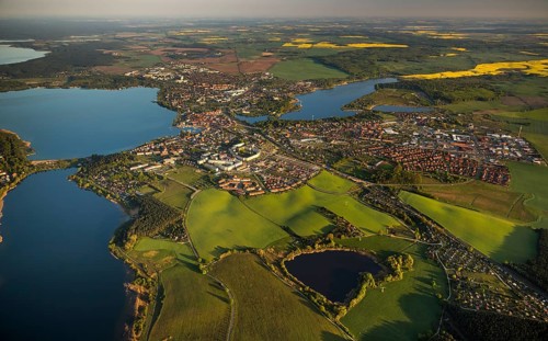 Waren with Feisnecker See Lake and Binnenmuritz Lake