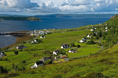 Village of Uig at Uig Bay