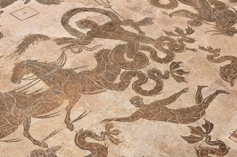 Roman mosaic in the Neptune Therme