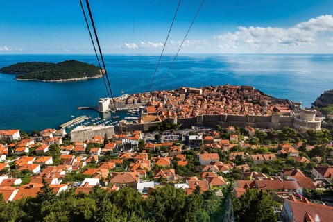 Cable car from Mount Srd to the historic centre