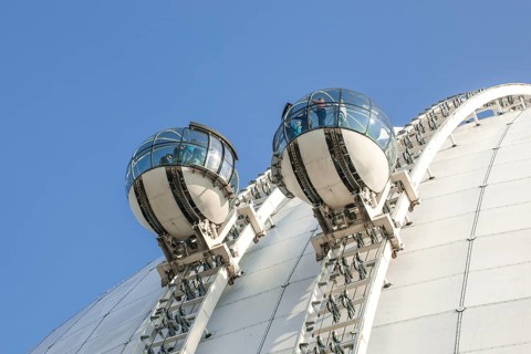 Sky View view cabins on the dome of the event arena Ericsson Globe