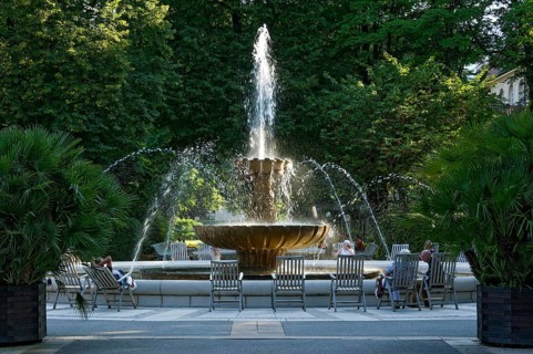 AlpenSole fountain with saline healing waters at the salt works