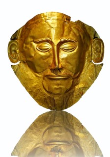 16th century BC gold death mask known as the ""Mask of Agamemnon"" from Grave V