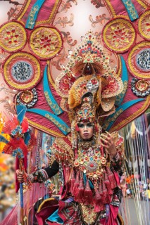 Elaborate costume at the Jember Fashion Festival