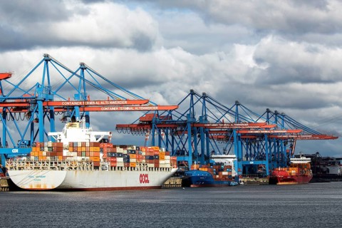 Altenwerder container terminal in the Port of Hamburg