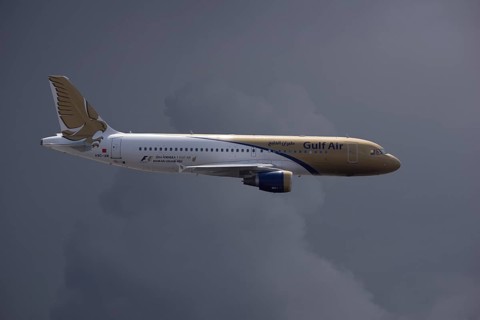 A9C-AM Gulf Air Airbus A320-214 in flight