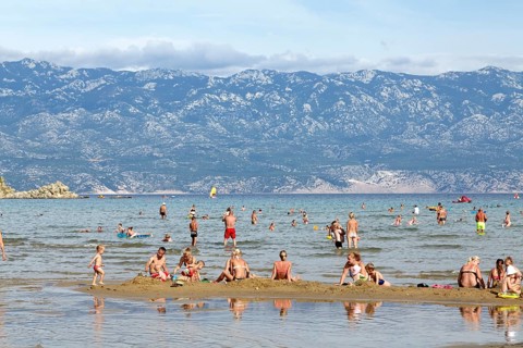 Tourists at the beach of San Marino