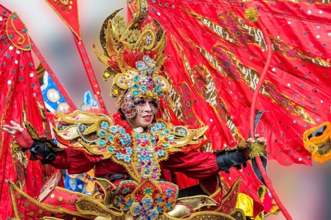 Elaborate costume at the Jember Fashion Festival