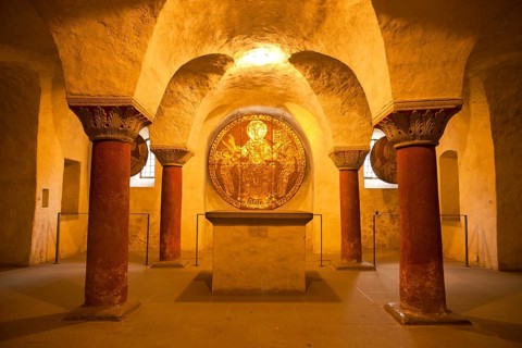 Maiestas Domini copper plate in the crypt of the Constance Cathedral