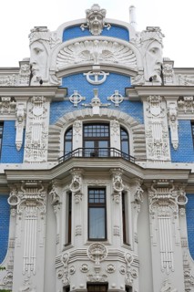 Art Nouveau facade of the house Eliza iela 10b or Elizabeth Street 10b