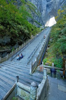 Steep staircase with 900 steps to Heaven's Gate
