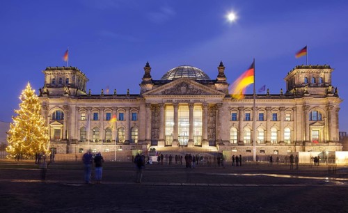 Reichstag with Christmas tree