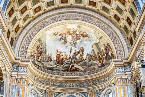 Fresco with the Martyrdom of Saint Andrew in the apse