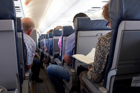 Passengers on an airplane