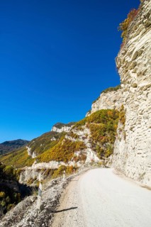 Road through a gorge on the Argun river